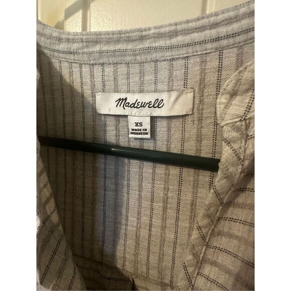 Madewell Split Cuff Gray Cotton Tunic Women Top Weathered Concrete Size XS H3939 - Picture 5 of 13